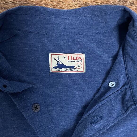 Huk Blue Casual Button Down Shirt - Picture 6 of 9